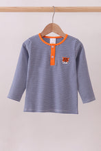 Premium Blue Auburn stripe tiger top - ARIA KIDS