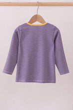 Premium Purple LSU stripe embroidery top - ARIA KIDS