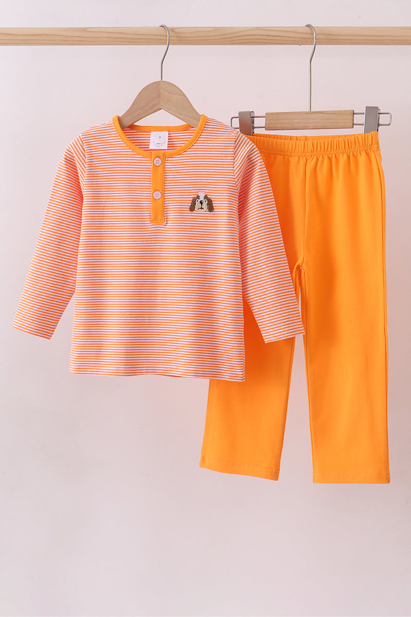 Premium Orange Tennessee puppy stripe pants set - ARIA KIDS
