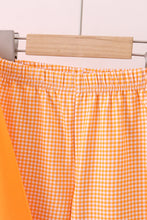 Premium Orange Tennessee football embroidery gingham pants set - ARIA KIDS
