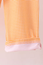 Premium Orange Tennessee football embroidery gingham pants set - ARIA KIDS