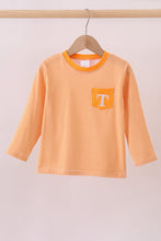 Premium Orange Tennessee embroidery gingham top - ARIA KIDS