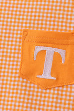 Premium Orange Tennessee embroidery gingham top - ARIA KIDS