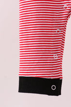 Premium Red Georgia stripe bulldog romper - ARIA KIDS