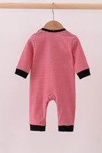 Premium Red Georgia stripe bulldog romper - ARIA KIDS