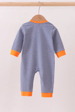 Premium Blue Auburn stripe tiger romper - ARIA KIDS