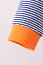 Premium Blue Auburn stripe tiger embroidery dress - ARIA KIDS