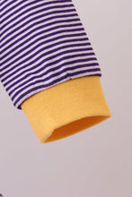 Premium Purple LSU stripe tiger embroidery dress - ARIA KIDS