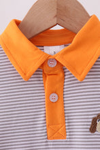 Premium Orange Tennessee stripe puppy embroidery dress - ARIA KIDS