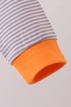Premium Orange Tennessee stripe puppy embroidery dress - ARIA KIDS
