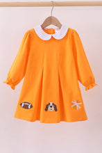 Premium Orange Tennessee puppy applique dress - ARIA KIDS