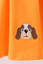 Premium Orange Tennessee puppy applique dress - ARIA KIDS