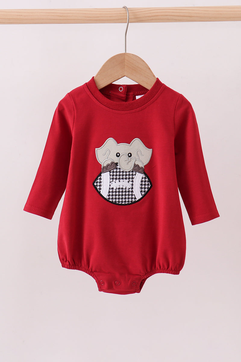 Premium Maroon Alabama elephant football applique bubble - ARIA KIDS