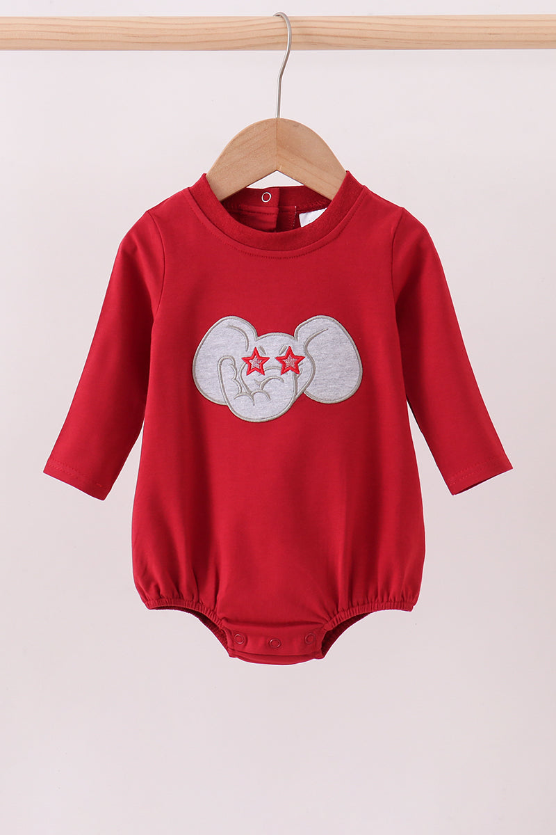 Maroon elephant Alabama football applique bubble - ARIA KIDS