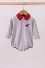 Premium Maroon Alabama elephant embroidery stripe bubble - ARIA KIDS