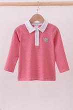 Premium Red Tennessee stripe elephant embroidery button down shirt - ARIA KIDS