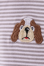 Premium Orange Tennessee stripe puppy embroidery button down shirt - ARIA KIDS