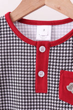 Premium Maroon Alabama elephant embroidery gingham pants set - ARIA KIDS