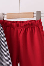 Premium Maroon Alabama elephant embroidery gingham pants set - ARIA KIDS