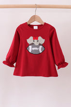 Premium Maroon Alabama elephant football applique top - ARIA KIDS