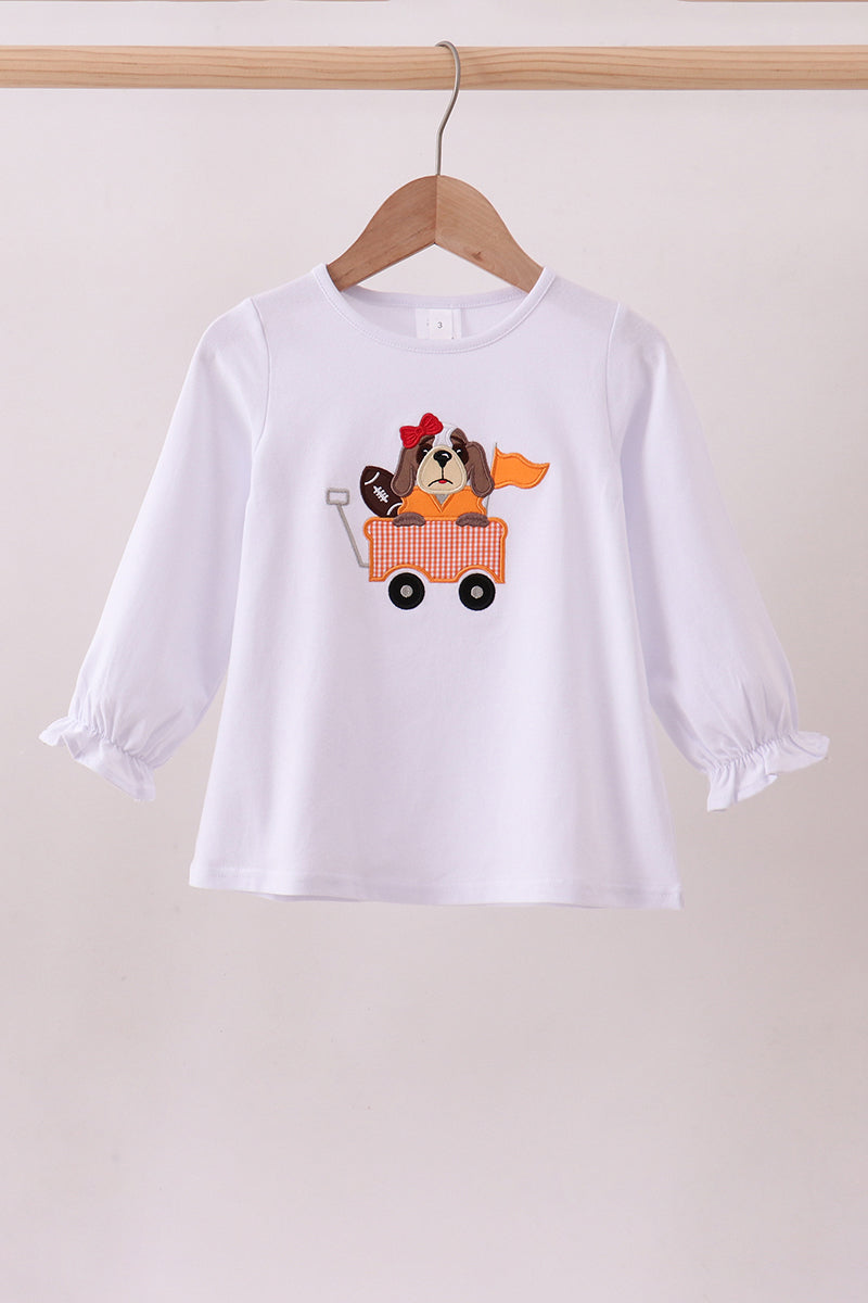 Premium White Tennessee puppy applique top - ARIA KIDS