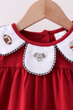 Premium Maroon Alabama elephant football embroidery gingham pants set - ARIA KIDS