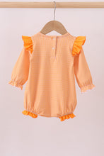 Premium Orange Tennessee puppy football embroidery gingham ruffle bubble - ARIA KIDS