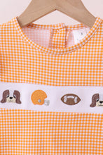 Premium Orange Tennessee puppy football embroidery ruffle pants set - ARIA KIDS