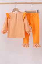Premium Orange Tennessee puppy football embroidery ruffle pants set - ARIA KIDS