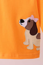 Premium Orange Tennessee puppy embroidery top - ARIA KIDS