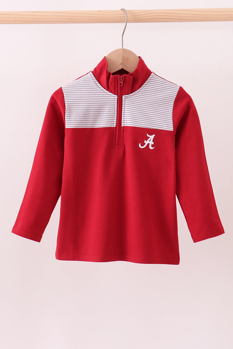 Premium Maroon Alabama embroiderytop - ARIA KIDS