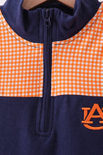 Premium Navy Auburn embroidery ruffle top - ARIA KIDS