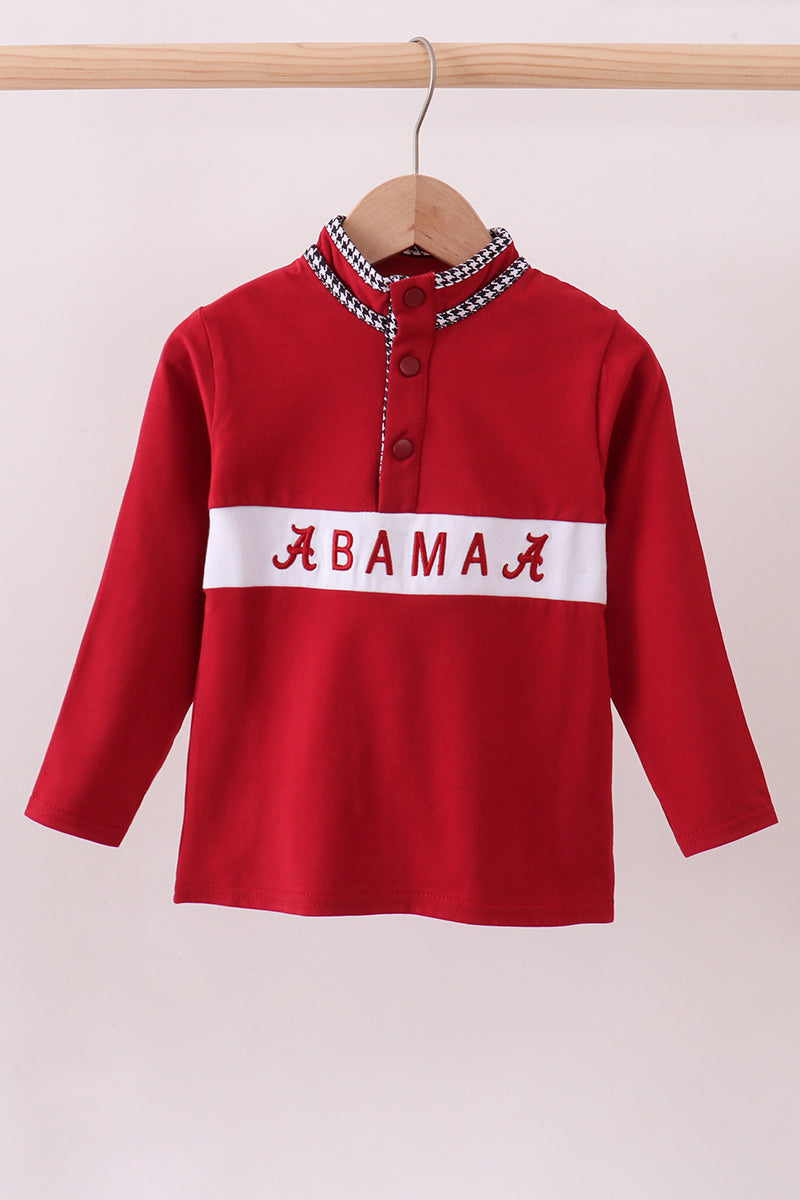 Premium Maroon Alabama embroidery top - ARIA KIDS