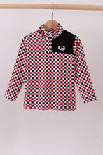 Checkered Georgia half zipper pullover top - ARIA KIDS
