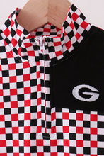 Checkered Georgia half zipper pullover top - ARIA KIDS