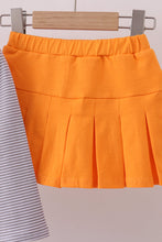 Premium Orange Tennessee stripe football embroidery skorts set - ARIA KIDS