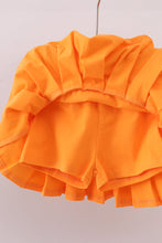 Premium Orange Tennessee stripe football embroidery skorts set - ARIA KIDS