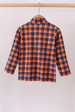 Premium Navy Auburn embroidery plaid top - ARIA KIDS
