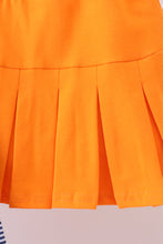Premium Orange Clemson stripe football embroidery skorts set - ARIA KIDS