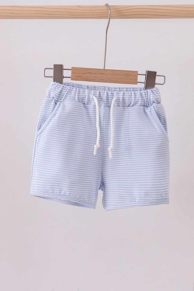 Premium Blue&white stripe drawstring shorts - ARIA KIDS