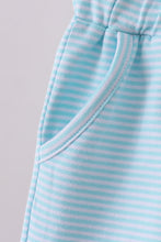 Premium Mint&white stripe drawstring shorts - ARIA KIDS