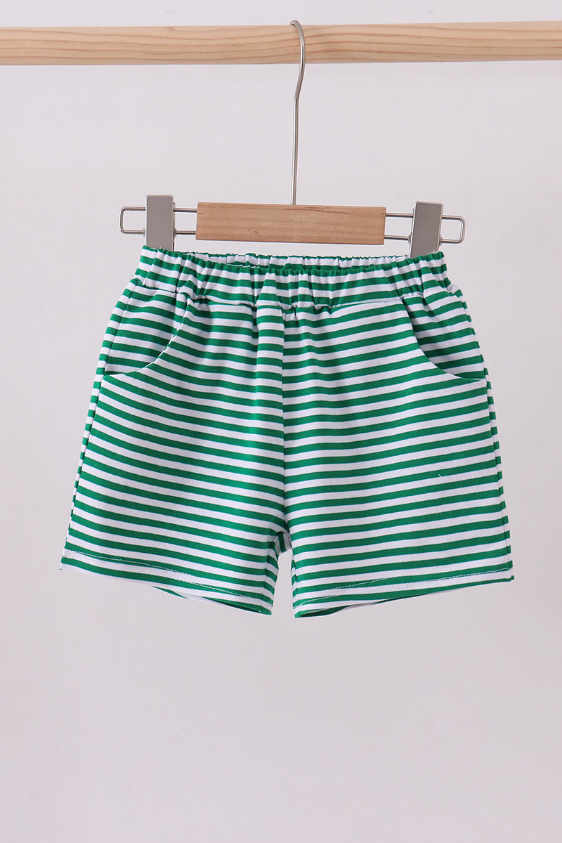 Premium Green&white stripe shorts - ARIA KIDS