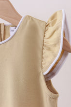 Khaki flutter sleeve scalloped top - ARIA KIDS
