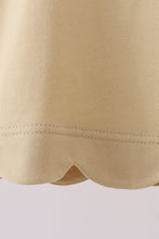 Khaki flutter sleeve scalloped top - ARIA KIDS