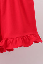 Pink baseball bow stripe ruffle shorts set - ARIA KIDS