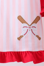 Pink baseball bow stripe ruffle shorts set - ARIA KIDS