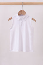 White everyday Collared Tank - ARIA KIDS