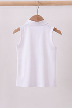 White everyday Collared Tank - ARIA KIDS