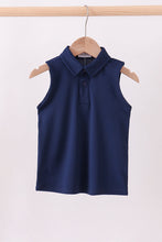 Blue everyday Collared Tank - ARIA KIDS