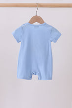 Blue ghost pumpkin embroidery romper